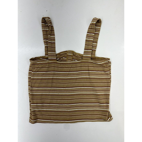 Womens American Eagle Top Size XS Soft & Sexy Rib Striped Button Up Crop - Picture 4 of 10